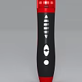 Smart Machine Curling Brush In Red And Black With Buttons And Indicator Lights 3d model