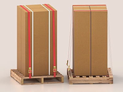 Pallet Stack Box Logistics Box Wood Box Carton Box Storage Logistics 3d model