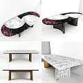 Modern Coffee Table With Elegant Marble Top And Metal Legs In Various Designs