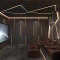 Modern AV Room Simple Technology Home Theater Private Theater 3d model