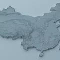 Detailed China Map Showing High Resolution Topographic And Geographical Features 3d model