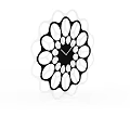 Black and White Flower Shaped Wall Clock with Petal Design for Modern Home Decor