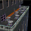 Rooftop Terrace With Outdoor Seating Umbrellas Green Plants And City View