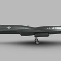 Black YF-23 Fighter Jet Model With US Air Force Insignia And Cockpit