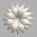 Modern Flower Shaped Ceiling Light With Leaf Decor And Small Dots 3d model