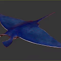 Elegant Blue Manta Ray With Sleek Body And Reflective Surface 3d model