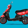 Red and Black Scooter with Stylish Body Design and Black Seat