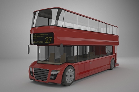 modern bus double-decker bus 3d model