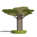 Modern Column Cartoon Tree Column 3d model