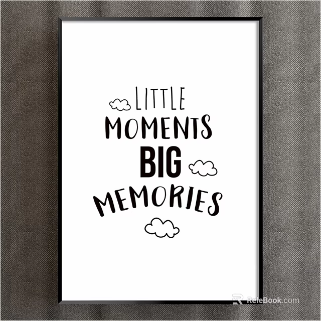 Framed Wall Art With Little Moments Big Memories And Cloud Design 3d model 