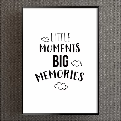 Framed Wall Art With Little Moments Big Memories And Cloud Design 3d model