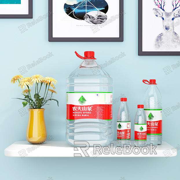 Modern mineral water drink bottled water model