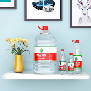 Modern mineral water drink bottled water 3d model