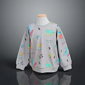 Gray Kids Sweatshirt With Colorful Dinosaur Prints And Soft Comfortable Design