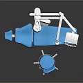 Professional Dental Chair Equipment With Blue Upholstery Instrument Arm And Light