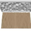 Modern Ceiling Design With Wavy Texture In White And Beige Colors