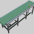 Industrial Conveyor Equipment With Green Belt Metal Support Frame And Signal Light For Material Transport