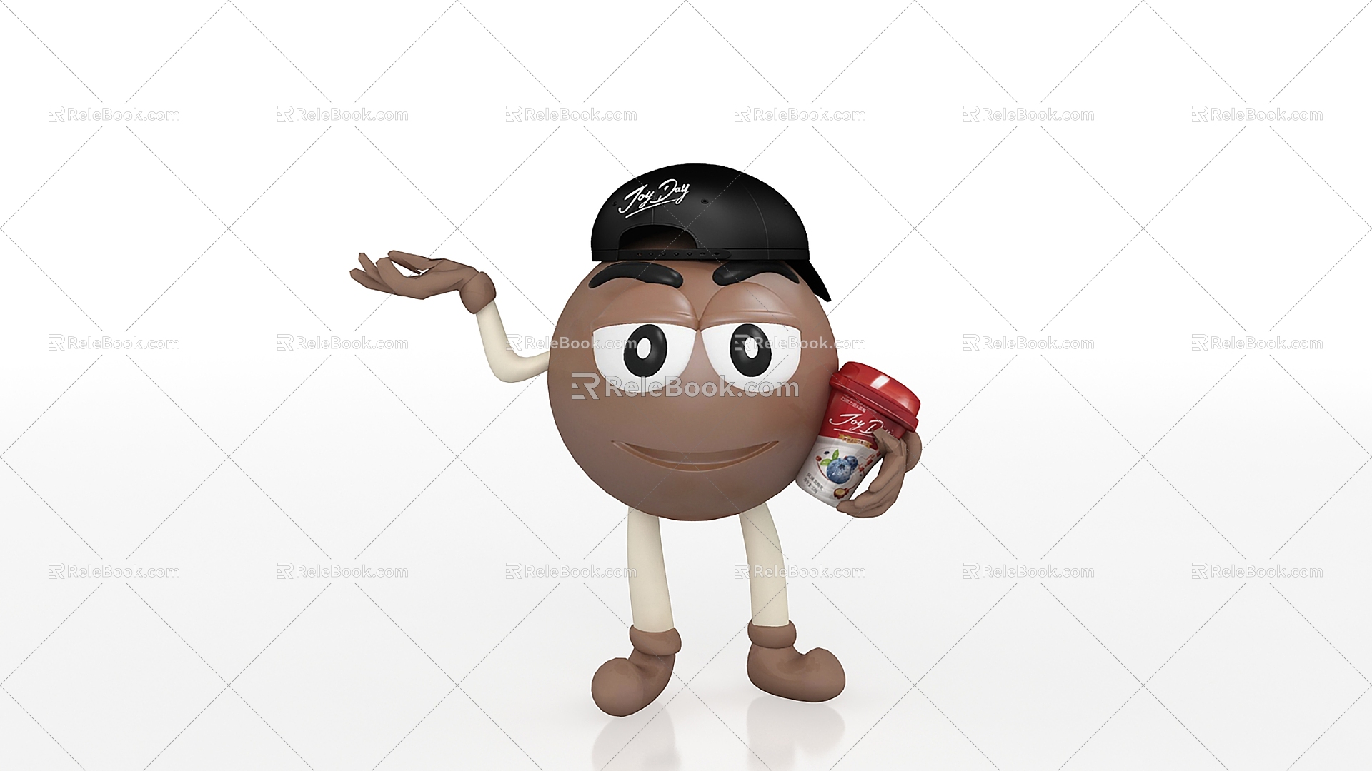 Chocolate Bean Shape Doll Design Yogurt Bottle 3d model