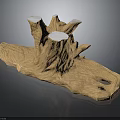 Natural Stump Shaped Wooden Decorative Base With White Stone Tabletop Design