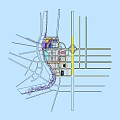 Modern Office Building Complex With Curved Walkways Water Pond And Gathering People