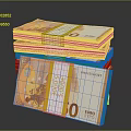 Stacked 500 Euro Banknotes Bundled with Yellow Tape as Household Decor Items
