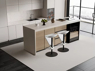 Western Kitchen Bar Nakajima Meal Guide Table and Chair 3d model