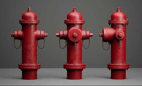 The next era of realistic fire hydrant red roadside small items fire hydrant combination 3d model