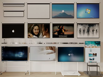Projection Monitoring System With Multiple Screens And Various Display Contents 3d model