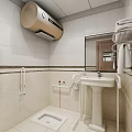 Clean Hospital Room Interior With Two Beds White Walls Green Stripe And Wooden Doors