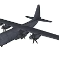 Gray Military Transport Aircraft With Four Propeller Engines And Wing Structure