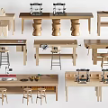 Modern Woodworking Tables and Chairs Handmade Tables and Chairs 3d model