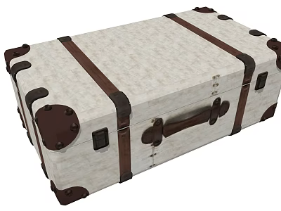 High Quality Vintage Luggage Hardware Tools with Leather Straps and Metal Buckles 3d model