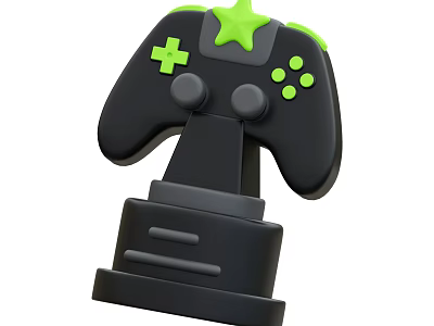 Modern game console gamepad cartoon game console 3d model