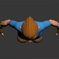 Game Movie Character With Orange Hair Blue Shirt And Brown Pants Boots Gloves