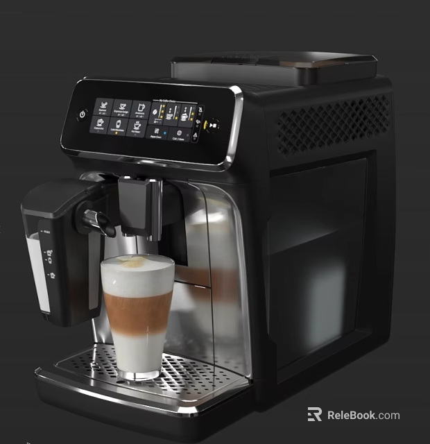 Modern Automatic Coffee Machine Kitchen Appliance With Digital Display And Coffee Cup 3d model 