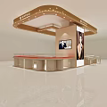 Mall Watches Counter Modern Design With Illuminated Arch Display Counters And White Chairs