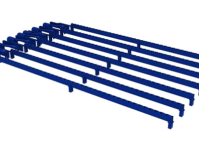 High Quality Blue Metal Industrial Equipment Racks with Adjustable Storage Shelves 3d model