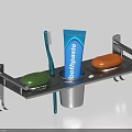 Bathroom Accessories Organizer Shelf with Toothbrush Toothpaste Soap Bars and Cup