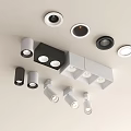 Modern Downlights and Spotlights with Black White Silver Sleek Design for Ceiling Lighting 3d model