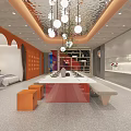 CARPOLY Art Paint Exhibition Space With Red Wall Logo And Reception Area