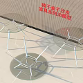 Modern Round Glass Top Side Table With Geometric Metal Legs 3D Model Design