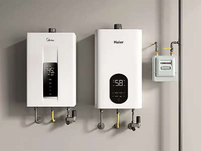 Midea and Haier Wall Mounted Water Heaters for Home Daily Use Appliances 3d model
