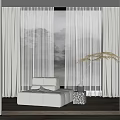 Modern Light Colored Curtains Interior With Floor To Ceiling Windows And Natural Light