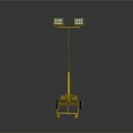 Yellow Mobile Work Light With Double Adjustable Heads And Wheel Stand