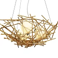 Handmade Rattan Chandeliers With Spherical And Irregular Twig Designs For Home Decor