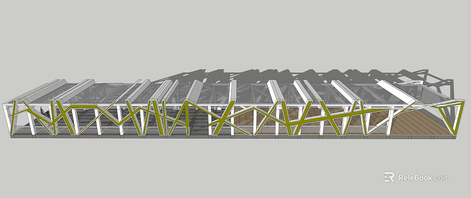 Modern Pergola Design With Metal Frame Glass Roof And Geometric Cross Supports 3d model 