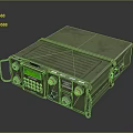 Green Military Style Portable Communication Device With Digital Display And Control Buttons
