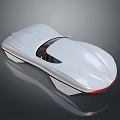 Futuristic White Car With Sleek Body Smooth Surface And Red Taillights