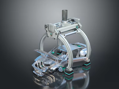 Modern Mechanical Robotic Arm Featuring Metal Structure Base and Precision Technical Components 3d model