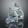 Modern Mechanical Robotic Arm Featuring Metal Structure Base and Precision Technical Components